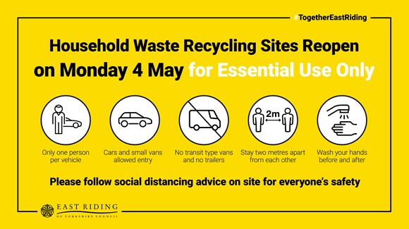 Recycling sites to reopen next week – but with strict measures in place: Recycling Social Graphics Reopen Monday FACEBOOK