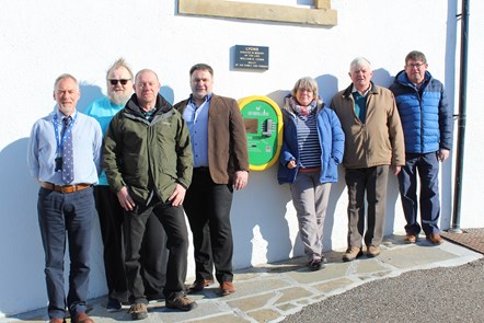 Life-saving defibrillator installed at Burghead harbour office