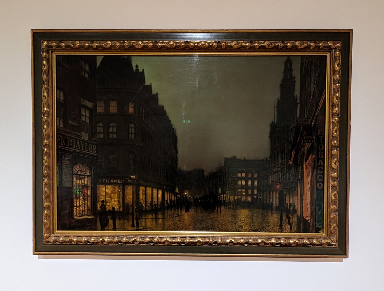 Art Advent: Boar Lane, Leeds, by John Atkinson Grimshaw was the first painting unveiled as part of Leeds Art Gallery's new art advent.