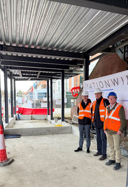 Left to right, GWR Business Development Portfolio Director Tom Pierpoint, Reading Borough Council's Lead Councillor for Climate Strategy and Transport, Tony Page, and Network Rail Project Manager Gerry Quinn