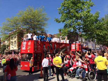 Arsenal Parade outside Islington Town Hall (2014 FA Cup win)