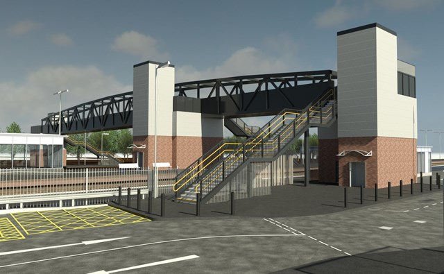 Eaglescliffe station works take major step forward as plans unveiled: CGI of Eaglescliffe Station's  new access bridge