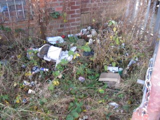 Deepdale clean-up_2: Some of the rubbish littering the line.