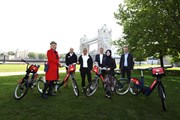 TfL Image - Sadiq Khan, Andy byford, Will Norman, NAthan Bostock with Jeesica Streeting and Habiba Khana, winners of TfL Cycle Hire 10th anniversary competition