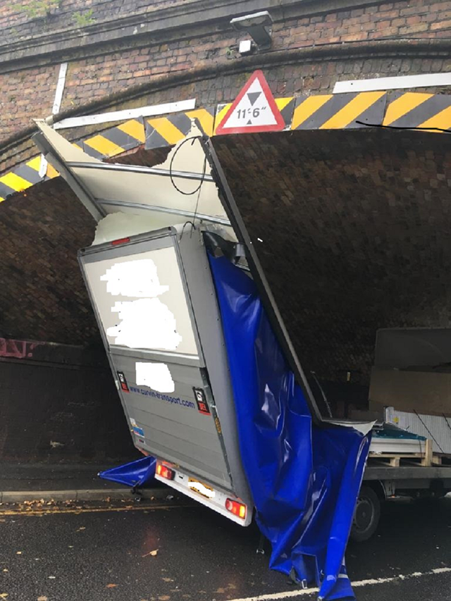 Drivers urged to take more care as rail bridges bashed almost four times a week across SW London, Wiltshire and Somerset: Bourne Valley Rd, Poole bridge strike