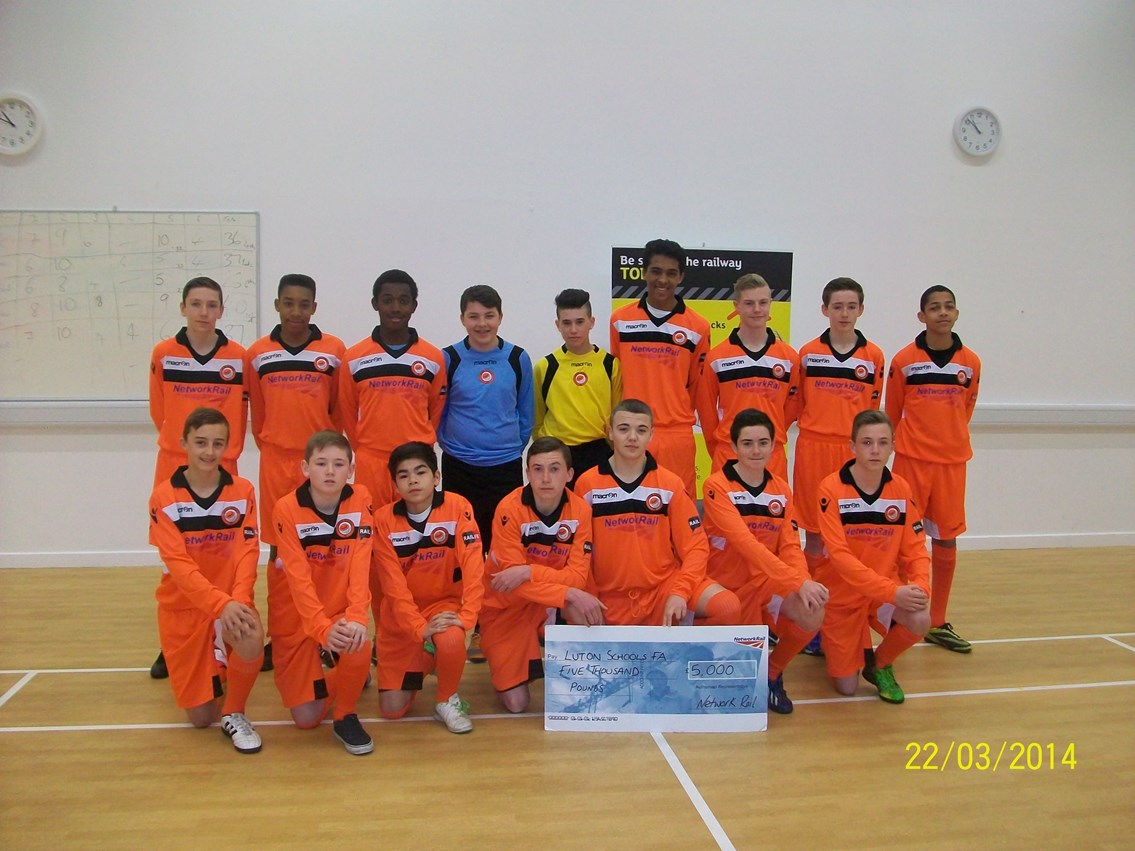 Luton footballers take Railway Safety Stateside: As part of initiative to tackle railway crime, Network Rail is working in partnership with a under 14’s football team to encourage young people to take up more positive activities in Bedfordshire.