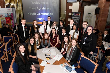 Dep Prov with pupils at Snr Youth Conf