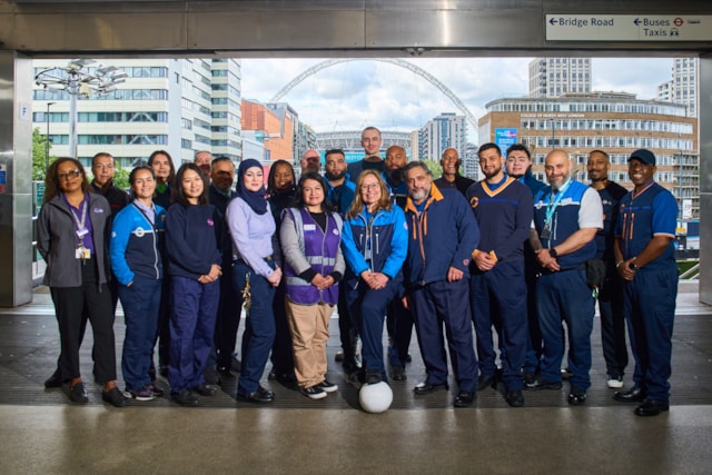 TfL Image - Transport staff from World Cup competing nations gather at Wembley Park Tube station ahead of a busy summer of late night travel (1)