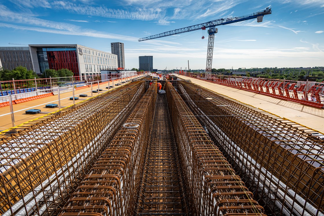 Curzon 3 Viaduct deck span before the concrete pour