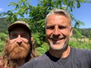 Pic 2 - Winner of the James Jones Trophy for New Commercial Woods 2023 - Crofthead, Moffat. Manager Andrew McQueen (l) and owner Richard Davidson (r) : Pic 2 - Winner of the James Jones Trophy for New Commercial Woods 2023 - Crofthead, Moffat. Manager Andrew McQueen (l) and owner Richard Davidson (r) 
