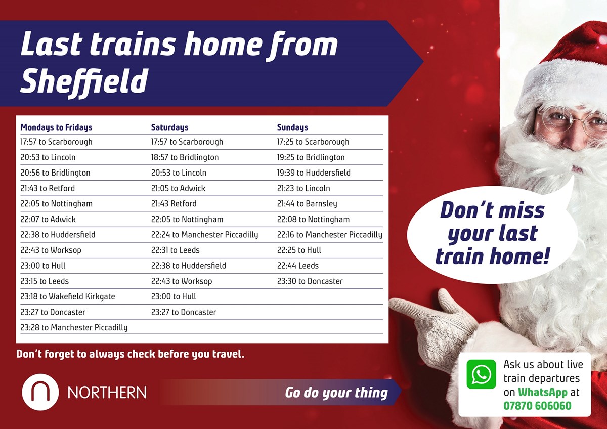 Last Northern trains home from Sheffield