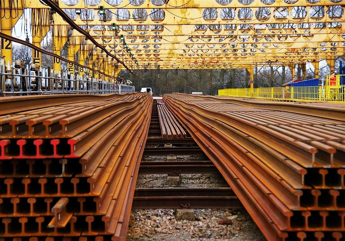 Lengths of recycled rail at Eastleigh depot