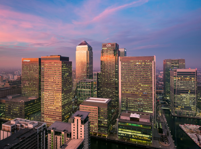 London #1 in Europe for Life Sciences: Canary-Wharf-Panoramic-Skyline