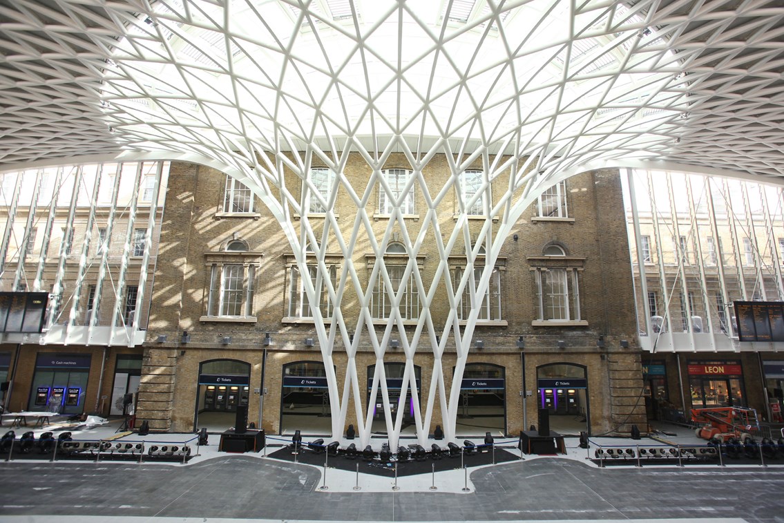 King's Cross western concourse: Network Rail will today announce the completion of the new western concourse, the most spectacular part of the five-year programme to restore and improve King’s Cross station. More than 45m passengers a year - travelling through London and to and from destinations as far afield as Newcastle, Edinburgh and York - will benefit from a raft of improvements when it opens to the public on Monday (19th March). The new concourse opens to the public on Monday 19 March 2012.