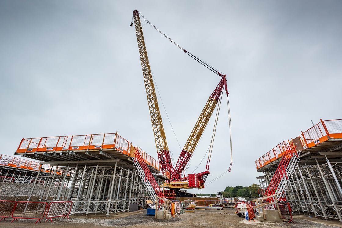 High Furlong Viaduct crane at work Oct 2023