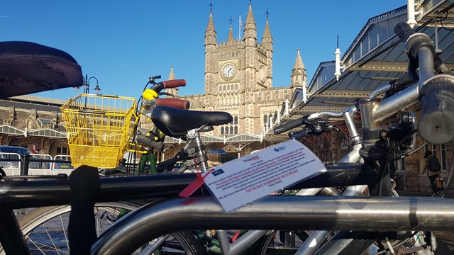 Tagged Bicycles at Bristol Temple Meads