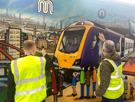 This images shows the mural at Salford Central (1)