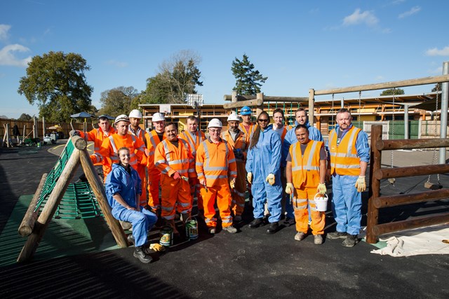 Team photo of volunteers transforming Manor Green College
