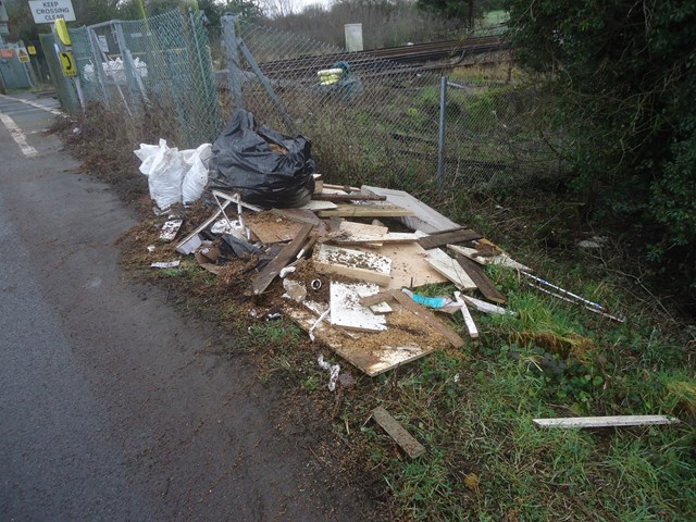 East Sussex railway clean-up is a load of rubbish: Just some of the rubbish cleared from Thornwell Road level crossing