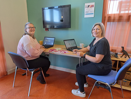 Family group conference coordinators Amy Reid and Sarah Pearl at work at Ribbleton Family Hub