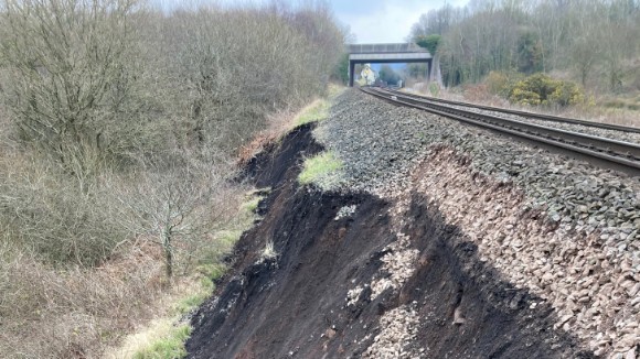 Oakengates embankment landslip-2