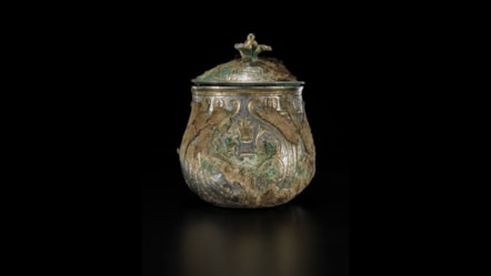 The lidded vessel from the Galloway Hoard. Image © National Museums Scotland only added width