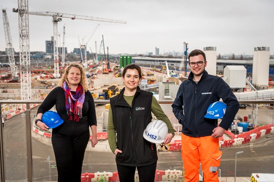 HS2 celebrates the female leaders in its supply chain helping to decarbonise construction: Qflow on site at HS2's Old Oak Common station site