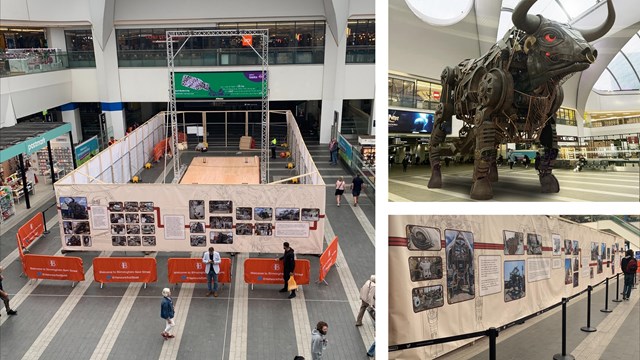 Concourse preparations for Ozzy at New Street station: Concourse preparations for Ozzy at New Street station