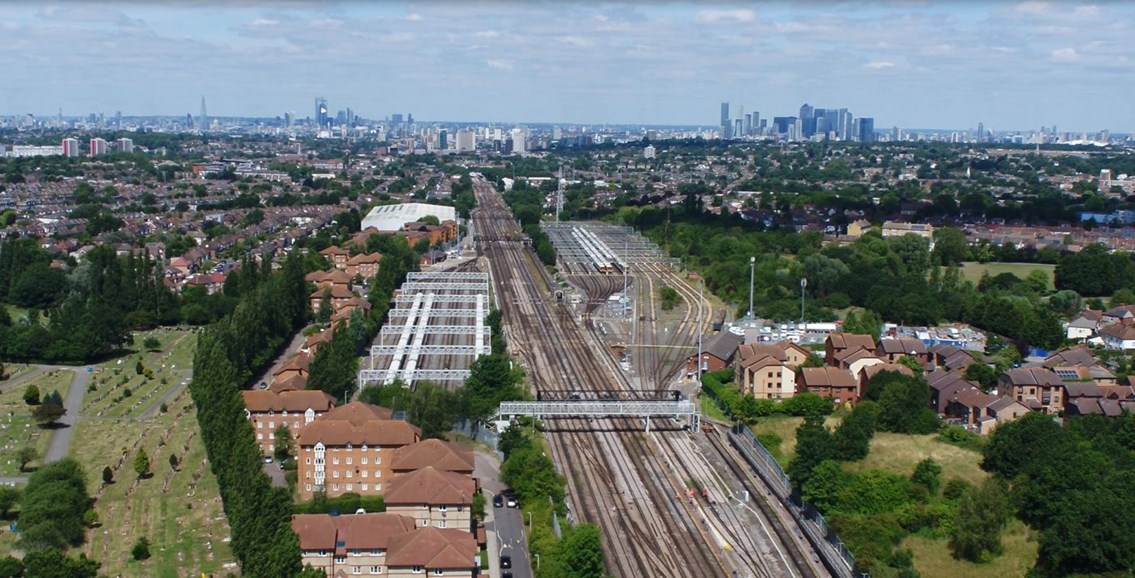 VIDEO: Better journeys for South East London and Kent rail passengers as £81m signalling system at Hither Green comes into use: aerial2