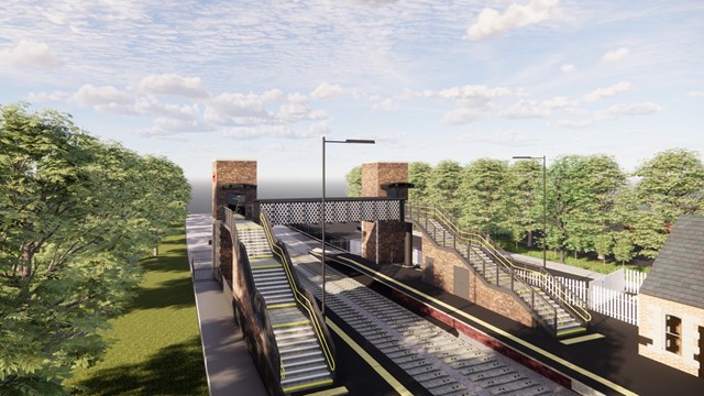 Artist's impression of Newtown station footbridge: Artist's impression of Newtown station footbridge