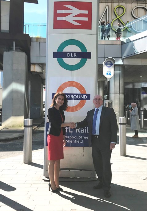 Meliha Duymaz and Arthur Leathley 1 - outside Stratford station
