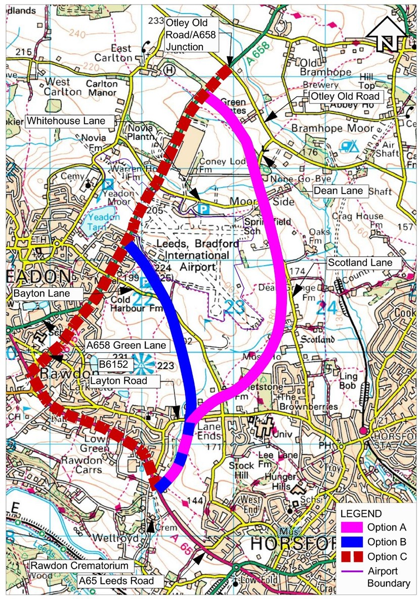 Further drop-in sessions announced as consultation on improving access to Leeds Bradford Airport extended: higher-resoptionmapnew.jpg