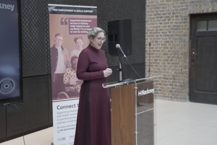 Mayor Caroline Woodley at the Connect to Work launch