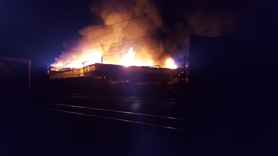Network Rail statement: Fire near railway in Harrow affecting services on West Coast Main Line: Fire at Headstone Lane Harrow