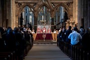 Easter and Holy Week Services at Durham Cathedral - The Nave Altar with Congregation: Easter and Holy Week Services at Durham Cathedral - The Nave Altar with Congregation