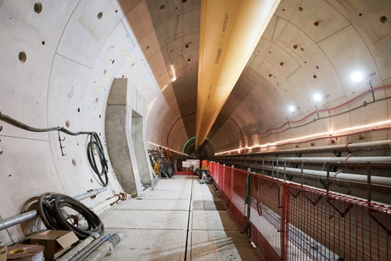 The concrete collar complete at CP02 in the Chiltern Tunnel.