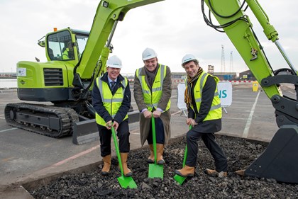 Ed Davey marks ground-breaking of Siemens Hull development: michael-hannibal-ed-davey-juergen-maier-hull-ground-breaking.jpg