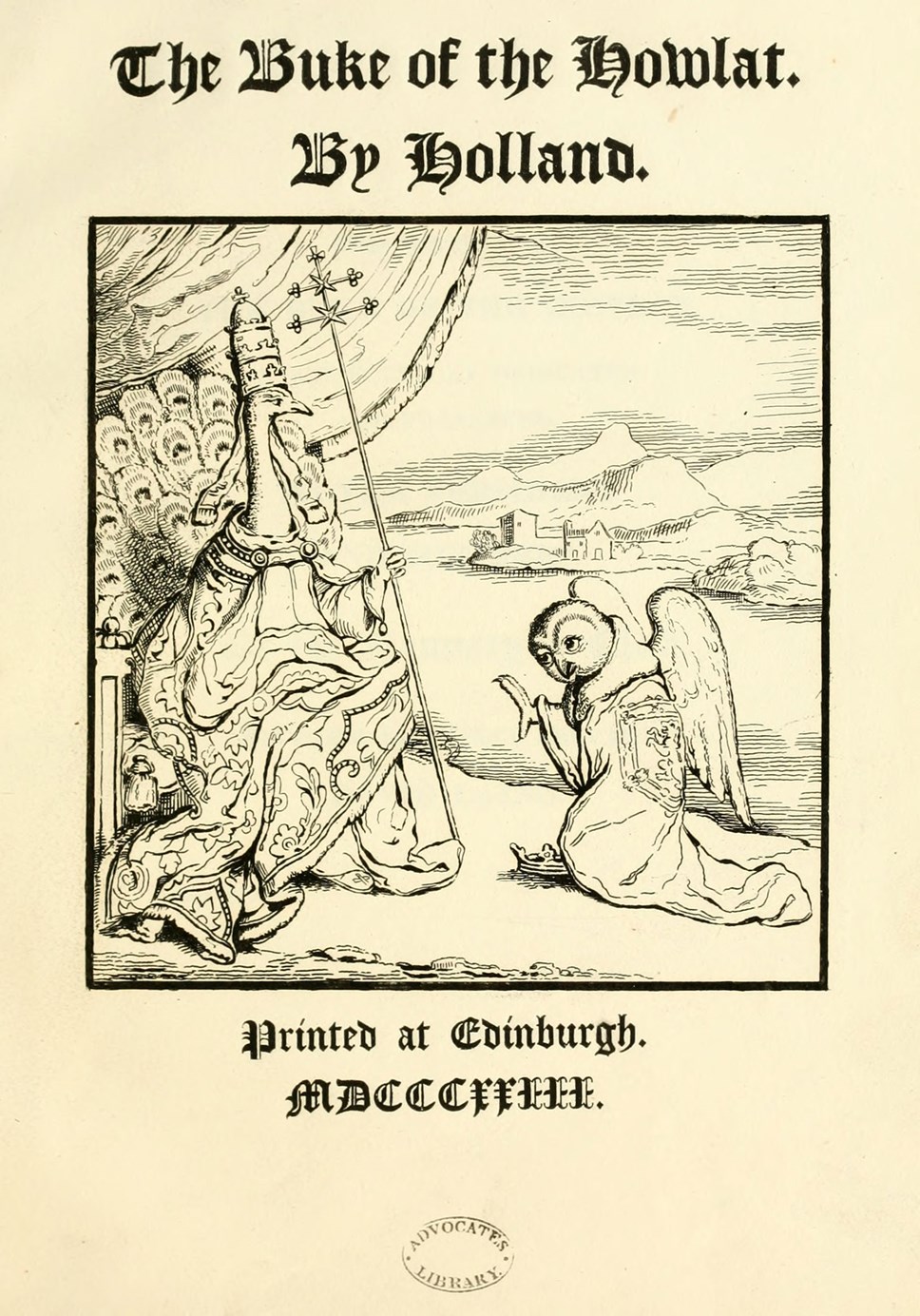 Cover of The Buke of the Howlat, a humourous 15th century poem in Scots