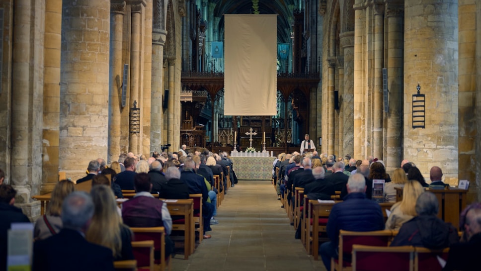The congregation at the Great Heck memorial service, LNER