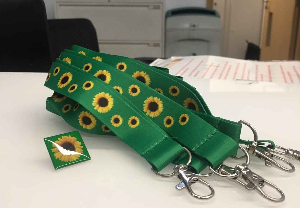 London Liverpool Street station to recognise hidden disability sunflowers: Sunflower lanyards