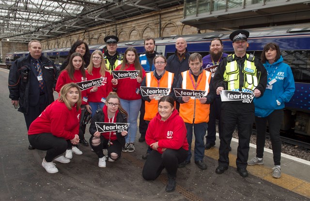 Fearless: Crimestoppers event at Edinburgh Waverley (Mark Henderson back row fifth from left).