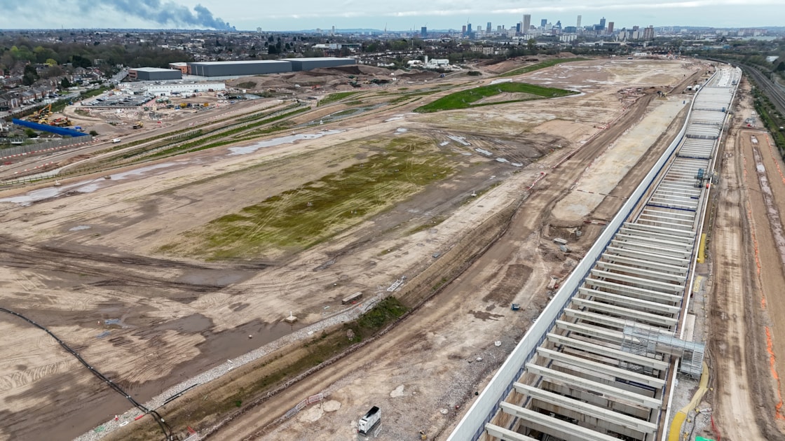 Aerial view of the Washwood Heath depot site prior to the start of construction - Spring 2026-7