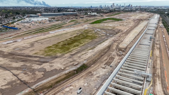 Aerial view of the Washwood Heath depot site prior to the start of construction - Spring 2026-7