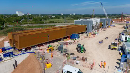 The first section of the M6 South viaduct being assembled May 2025-2: The first section of the M6 South viaduct being assembled May 2025-2