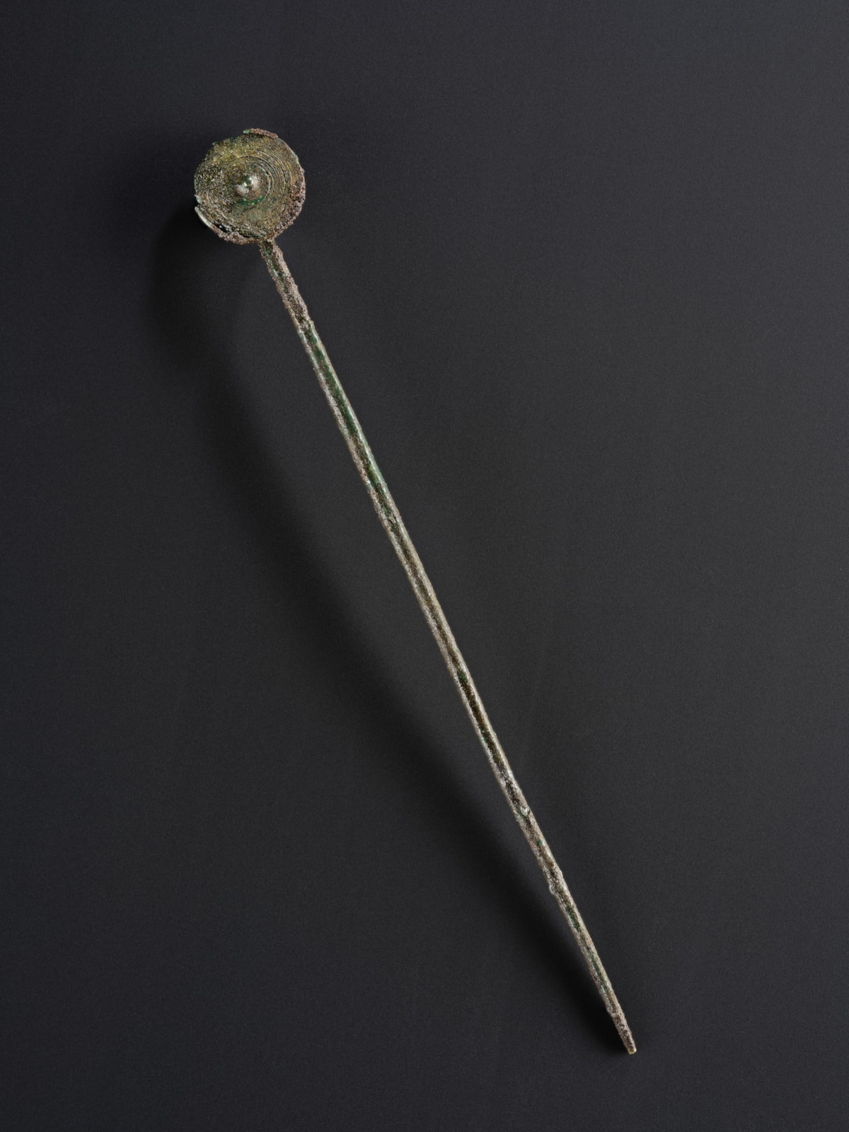 Disc-headed pin from the Carnoustie Hoard. Photo © National Museums Scotland
