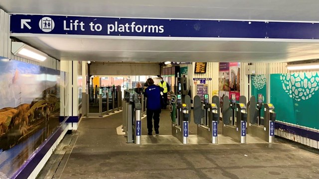 Better subway and ticket barriers for Rochdale rail passengers: Rochdale station subway after repainting work