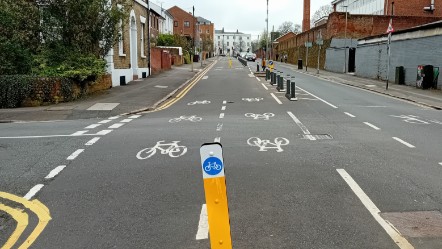 Sidmouth Street cycle lane 1E