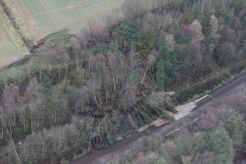 Early aerial photographs of the damage at Farnley Haugh