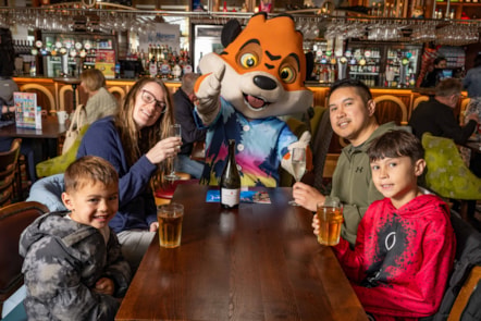 The Deang family and Rory the Tiger - winner of Haven x JDW One Million Meals Sold