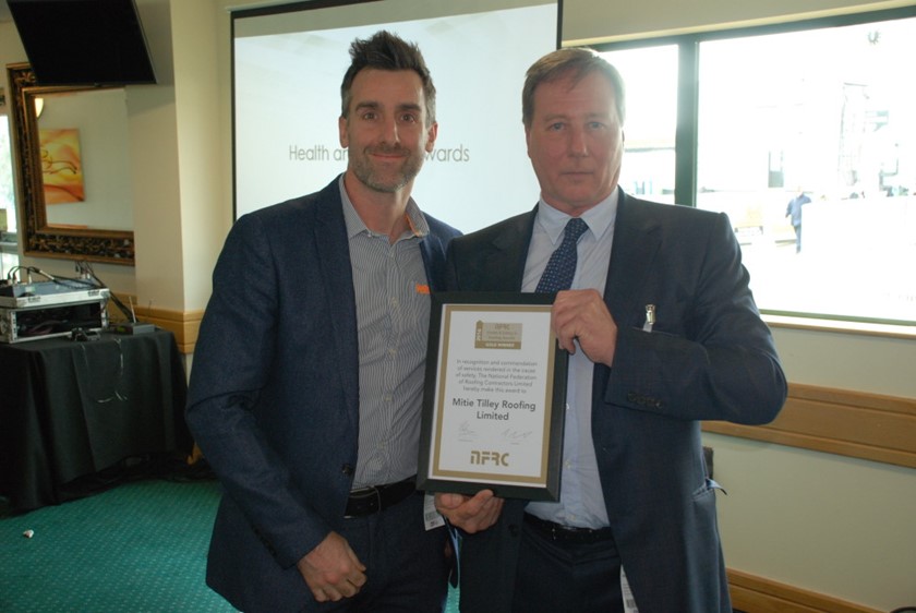 Matthew Goddard (pictured above left), Area Director at Mitie presented with the award